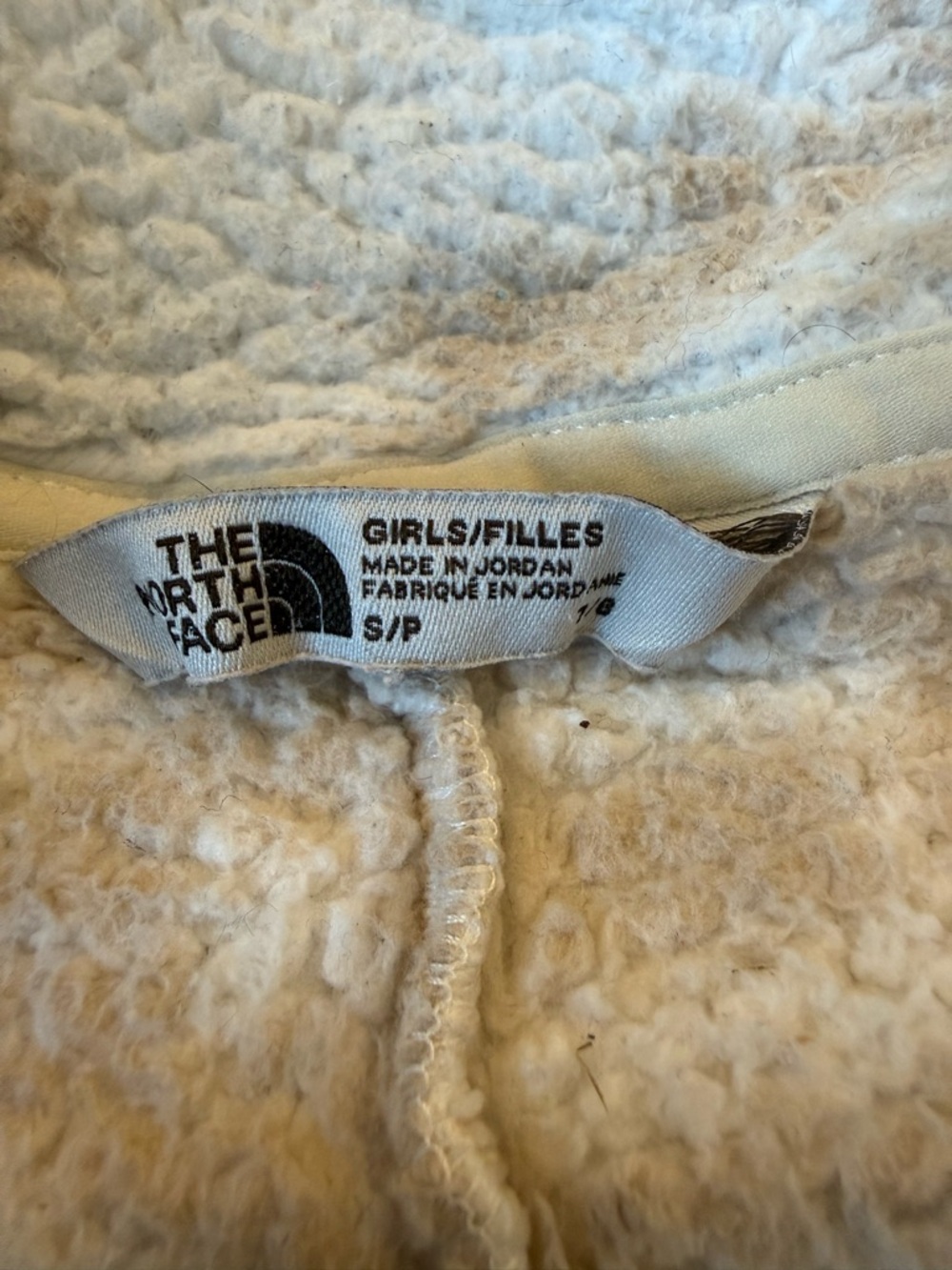 North Face Youth Small 7/8 Campshire Zip Sherpa Fleece White Tribal Geo Print - Picture 9 of 14